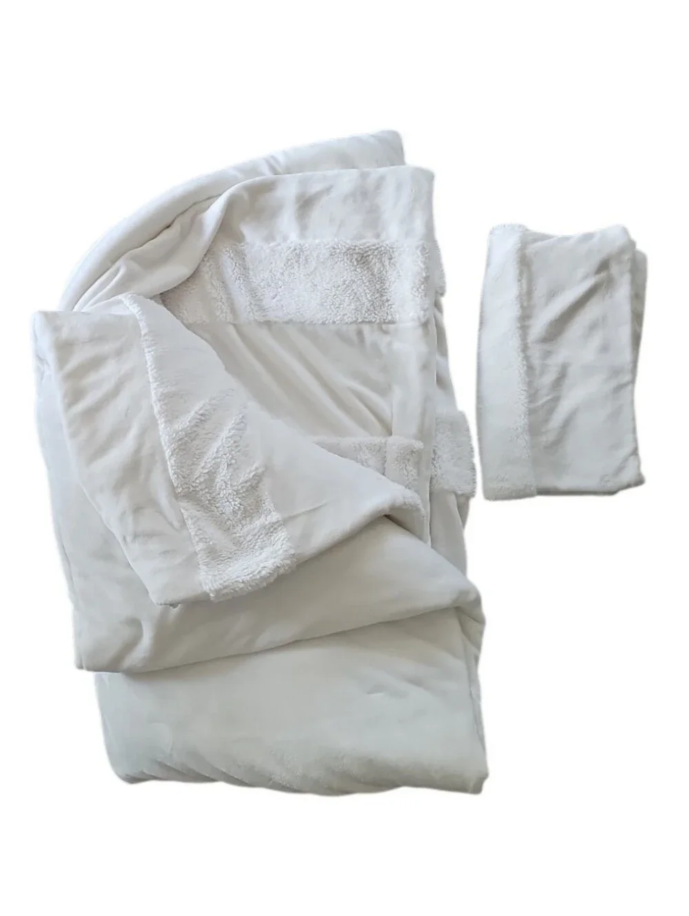 UGG Reversible Faux Fur Comforter Set King White + 1 Sham Cozy Luxury Bedding